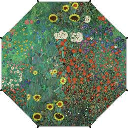 Skladací dáždnik Garden with Sunflowers - Gustav Klimt, Ø 90cm