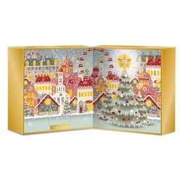 Yankee Candle - Vánoční adventní kalendář kniha 12ks votivní svíčky, 12ks čajové svíčky + svícen