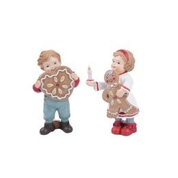 Vánoční dekorace figurka chlapec/dívka barevná 1ks, 9x14x5 cm