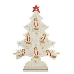 Dekorace dřevěný anděl strážný na zavěšení 1ks