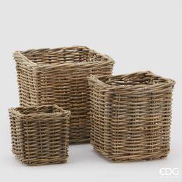 Ratanové koše set 3ks, 33+25+19cm