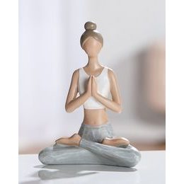 Dekorace figura děvčátko s žabkou bílá, 10,5x11x24 cm