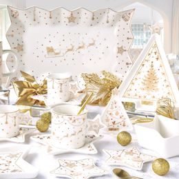 Vánoční porcelánový servírovací podnos White Elegance 35x15cm, Easy Life