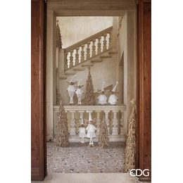 Vianočná dekorácia anjel Megie v kabáte champagne, 22x20x70 cm