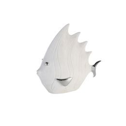 Dekorace ryba bílo-stříbrná, 24x32 cm