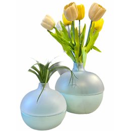 Skleněná váza Sfera modrá, 45x26 cm
