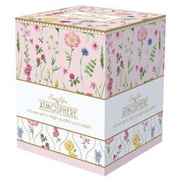 Porcelánová šálka a podšálka na čaj 400 ml Meadow Flowers, Easy Life