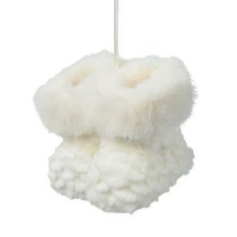 Vánoční dekorace botičky na zavěšení bílé, 8x8x10 cm