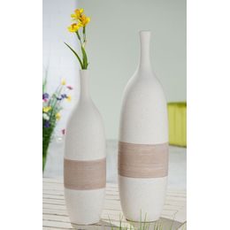Keramická váza Livorno krémovo-hnedá, 12x12x23 cm