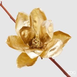 Květina magnolie zlatá na klip, 20cm