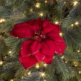 Vánoční dekorační větvička cesmína s bobulemi, 10x30x68cm