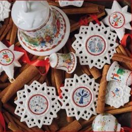 Vánoční set 3 porcelánové Mini ozdoby vločky, Christmas Sounds, Ø 5 cm, Rosenthal