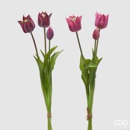 Umělá květina svazek tulipánů fialový 1ks, 48 cm
