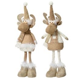 Vianočná dekorácia figúrka soba béžová 1ks, 14x12x50cm