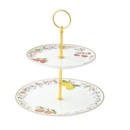 Porcelánový dvoupatrový etažér Fancy Fruit Ø16/21 cm, Easy Life