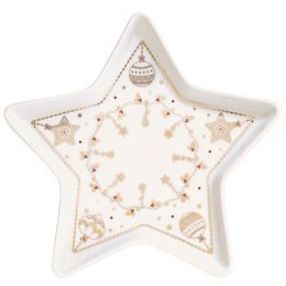 Vánoční porcelánový talíř ve tvaru hvězdy Christmas Lights 19,5cm, Easy Life