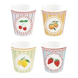 Porcelánové šálky na espresso 4ks Fruit Mania 100ml, Easy Life