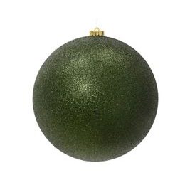 Vánoční plastová ozdoba zelená s flitry, 20 cm