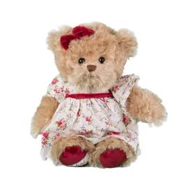 Plyšový medvídek Cataleya v růžových šatech hnědý, 25 cm