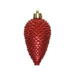 Vianočná sklenená champagne ozdoba s ornamentmi, 8 cm