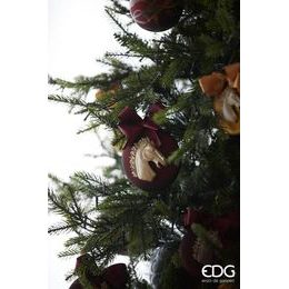 Vánoční skleněná ozdoba s flitry bílá 1ks, 8 cm
