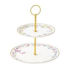 Porcelánový dvoupatrový etažér Fancy Garden Ø16/21 cm, Easy Life