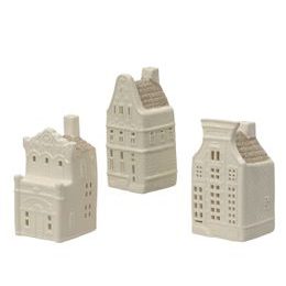 Keramická dekorace domeček s flitry na střeše, 8,7x8,2x15,3cm