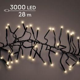 Vánoční světelný řetěz 3000 LED teplá zlatá, 28 m