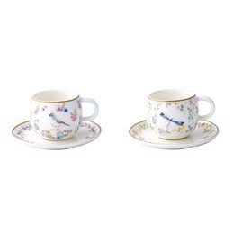 Porcelánová sada šálek s podšálkem na espresso 2ks Fancy Garden 120ml, Easy Life