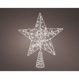 Vianočná dekorácia strieborná špička na stromček, 5x20x23 cm