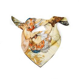 Hedvábný šátek Summer 52x52cm, Alfons Mucha