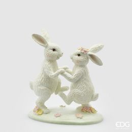 Veľkonočná dekorácia tancujúci zajačikovia, 25x22x15 cm
