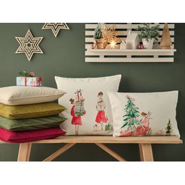Vianočný gobelínový košík na pečivo Xmas Decor 10x18 cm, Sander