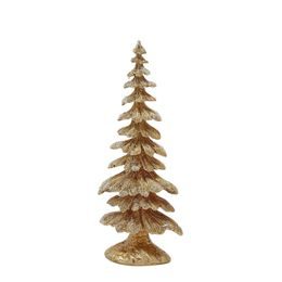 Vánoční dekorace strom zlatý s flitry, 44x18x12 cm