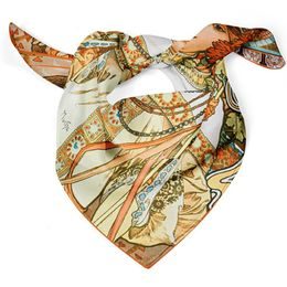 Hodvábna šatka Autumn 52x52cm, Alfons Mucha