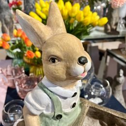 Velikonoční dekorace zajíc na donutu růžový, 10x6x17 cm