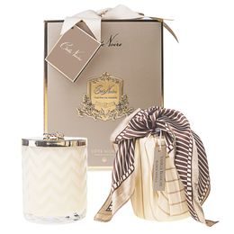 Côte Noire - Herringbone sviečka Cream & Gold so šatkou, Blonde Vanilla