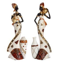 Dekorace figura Afričanka Imara s nádobou 1ks, 7,5x12x32 cm