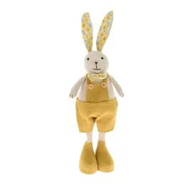Velikonoční dekorace zajíc žlutý/béžový, 13x8x49 cm