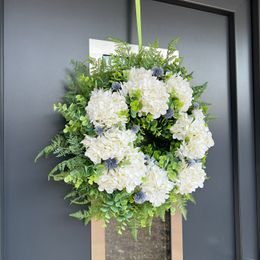 Jarní dekorace věnec na dveře třešeň bílo-růžový, 40-45 cm