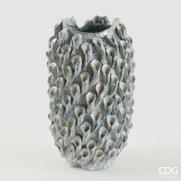 Exkluzivní keramická váza Marine modrá, 39x24 cm