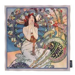 Hedvábný šátek Monaco Monte Carlo 90x90cm, Alfons Mucha