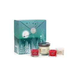 Yankee Candle - Vianočná darčeková súprava 1ks tumbler malý + 3ks votívne sviečky v skle