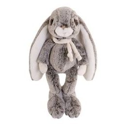 Plyšový zajačik Cornelius s šálom šedý, 30 cm