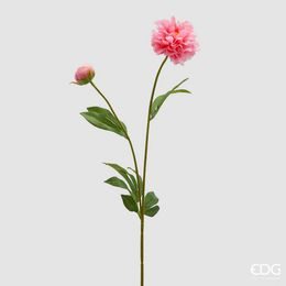 Umělá květina mini pivoňka s poupátkem růžová, 65cm