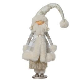 Vianočná dekorácia anjel Megie v kabáte champagne, 22x20x70 cm