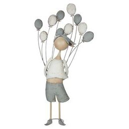 Kovová dekorace chlapec se balónky, 11x31x64 cm