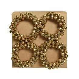 Vánoční kroužky na ubrousky rolničky zlaté 4ks, 6x1 cm