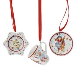 Vánoční set 3 porcelánové mini ozdoby, Christmas Sounds, 6 cm, Rosenthal