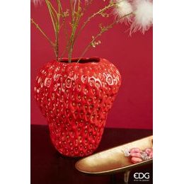 Váza v tvare jahody červená, 26x22 cm